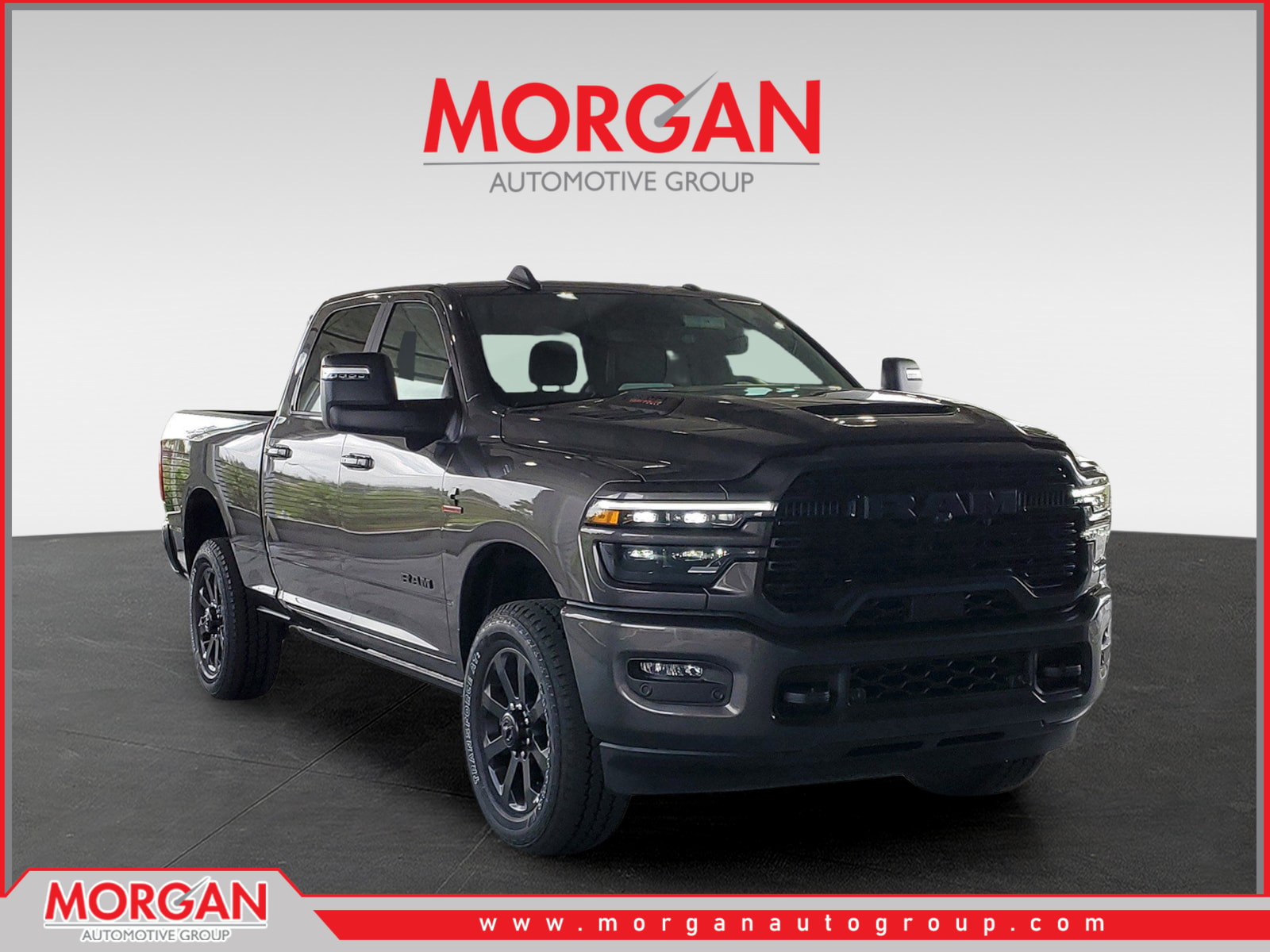 2026 Ram 2500 Laramie in Granite Crystal Metallic Clearcoat — front three-quarter view