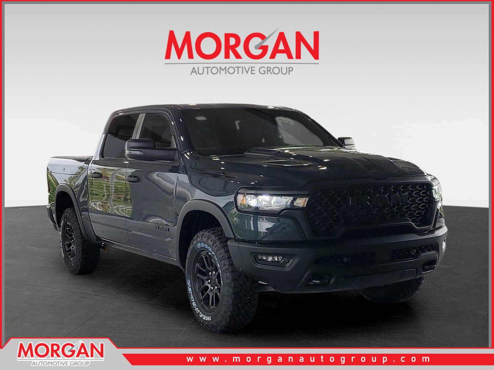 2026 Ram 1500 Rebel in Forged Blue Metallic — front three-quarter view