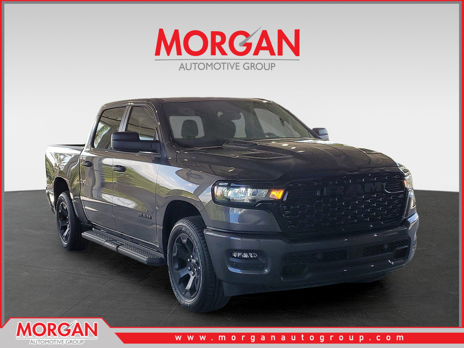 2026 Ram 1500 Express in Granite Crystal Metallic Clearcoat — front three-quarter view