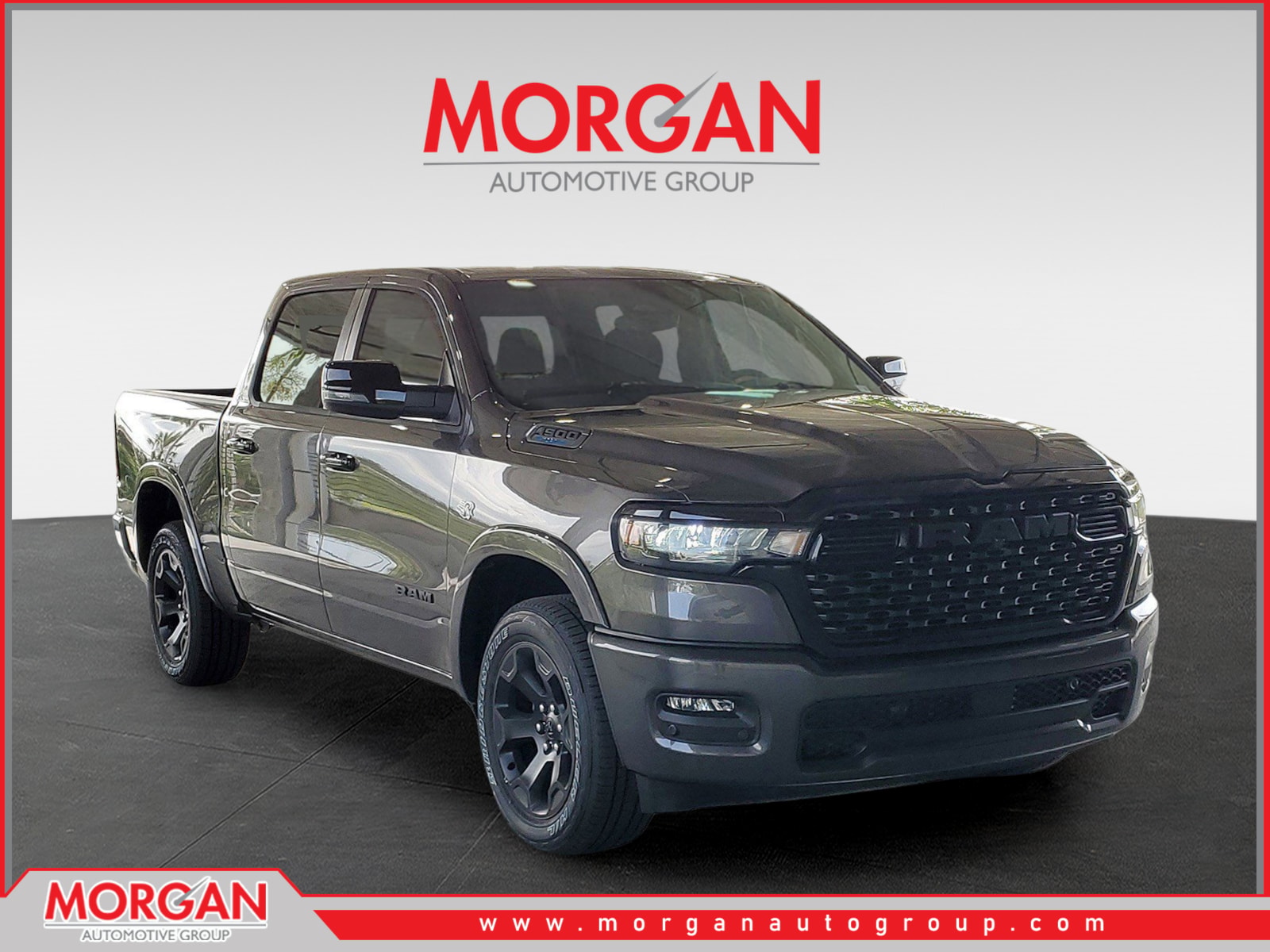 2026 Ram 1500 Big Horn in Granite Crystal Metallic Clearcoat — front three-quarter view