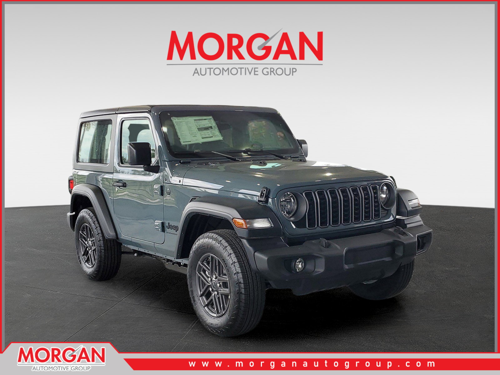 2026 Jeep Wrangler Sport in Anvil Clearcoat — front three-quarter view