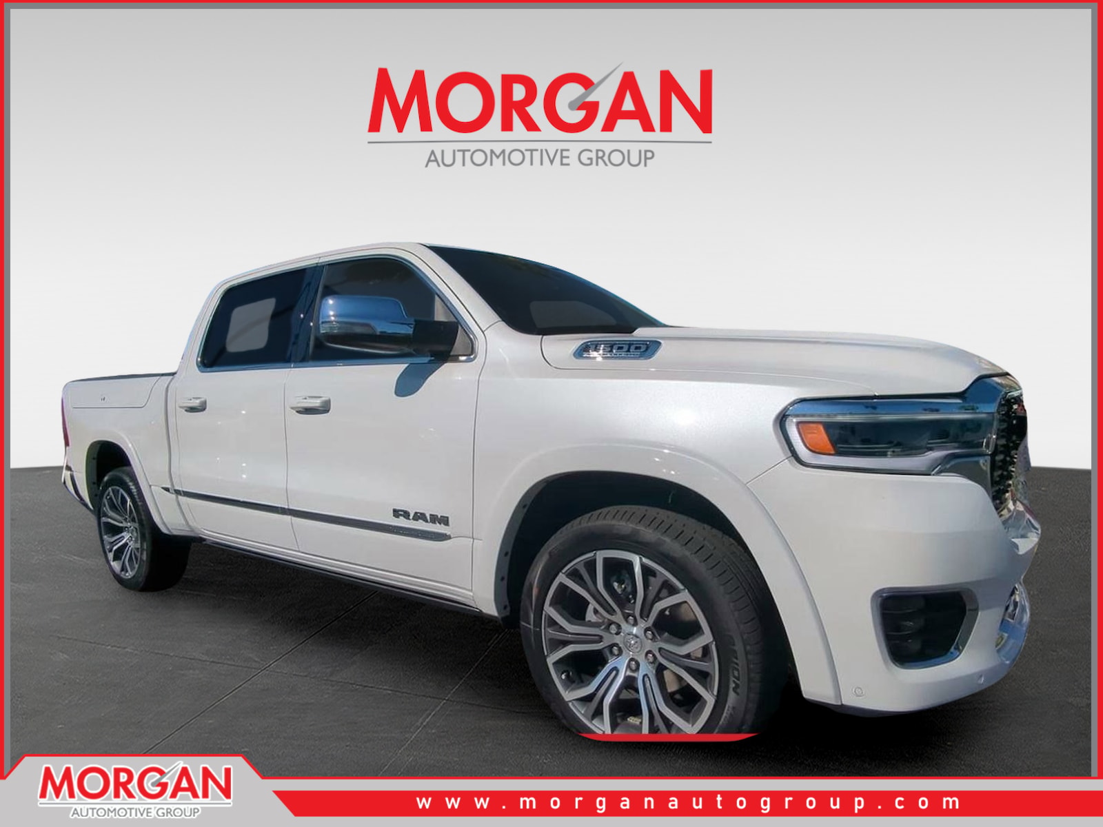 2026 Ram 1500 Tungsten in White — front three-quarter view