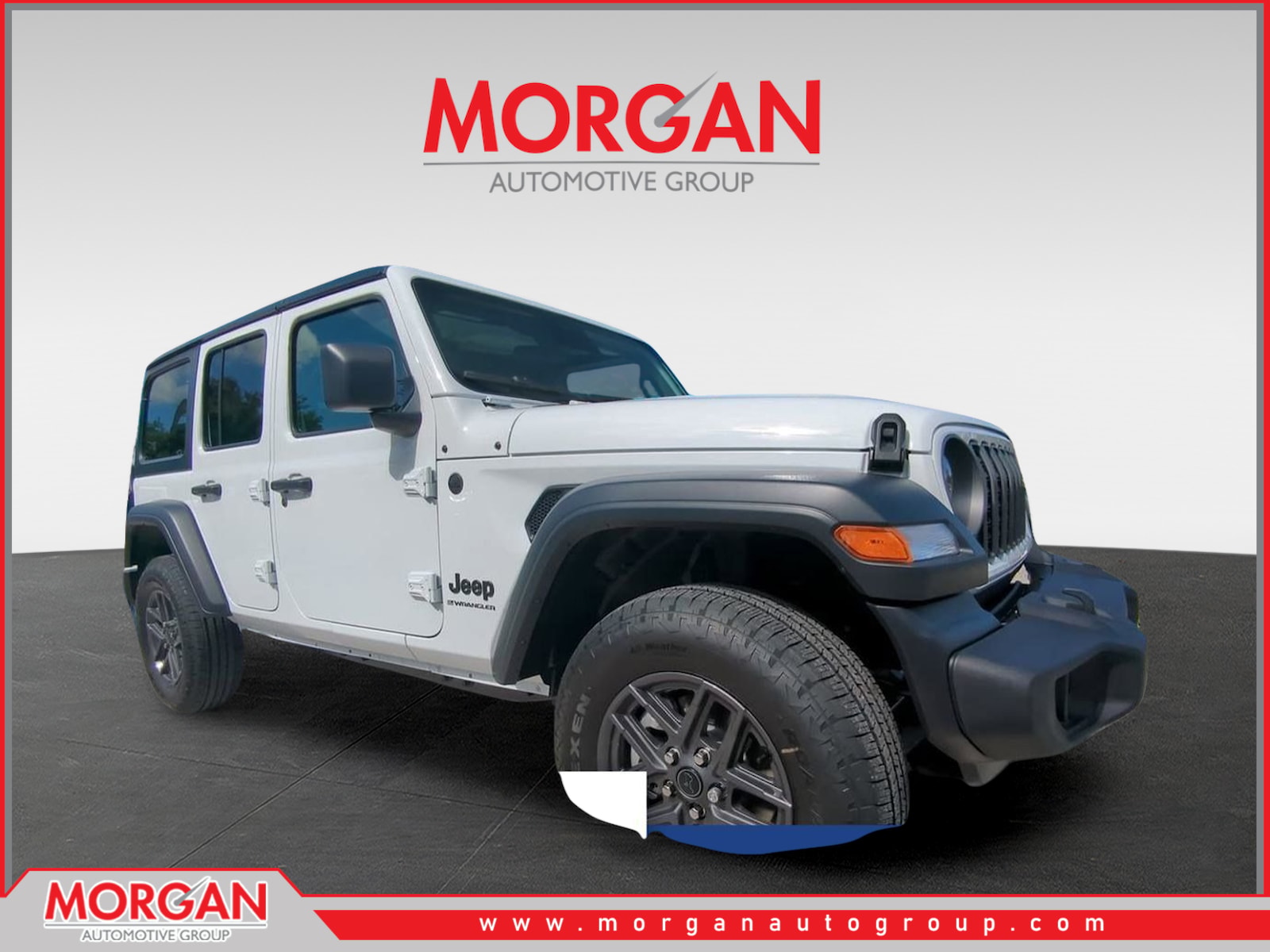 2026 Jeep Wrangler Sport S in White — front three-quarter view