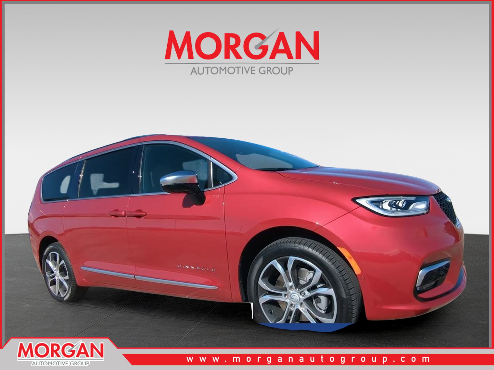 2026 Chrysler Pacifica Pinnacle in Red — front three-quarter view