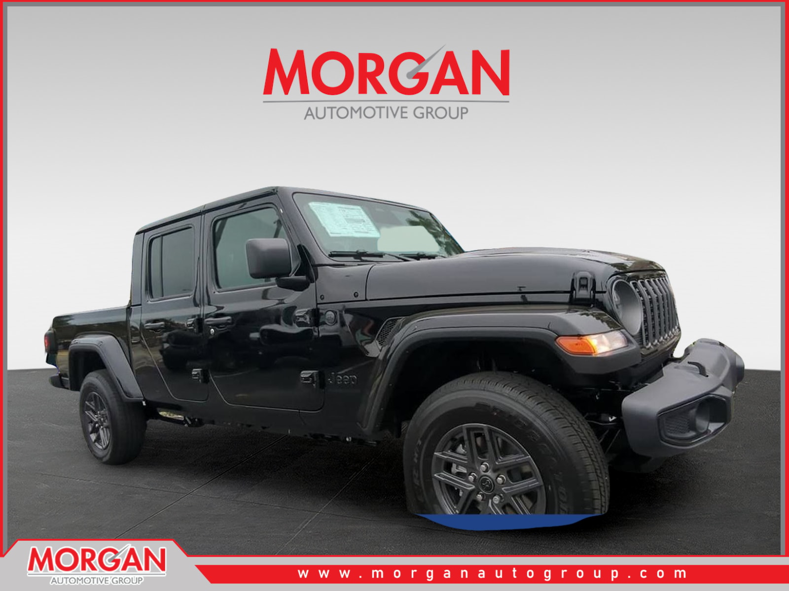 2026 Jeep Gladiator Sport S in Black — front three-quarter view
