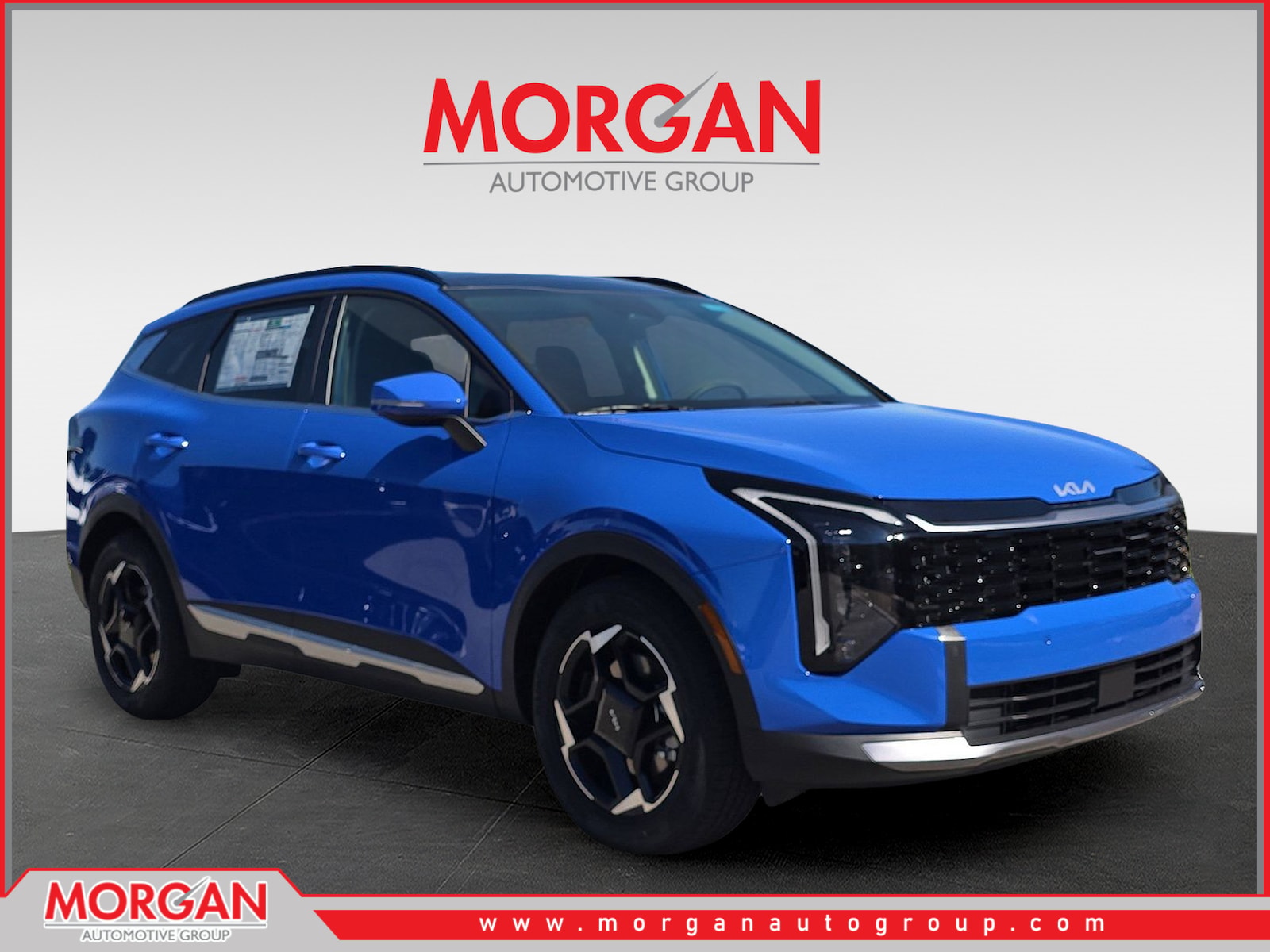 2026 Kia Sportage EX in Nebular Blue — front three-quarter view