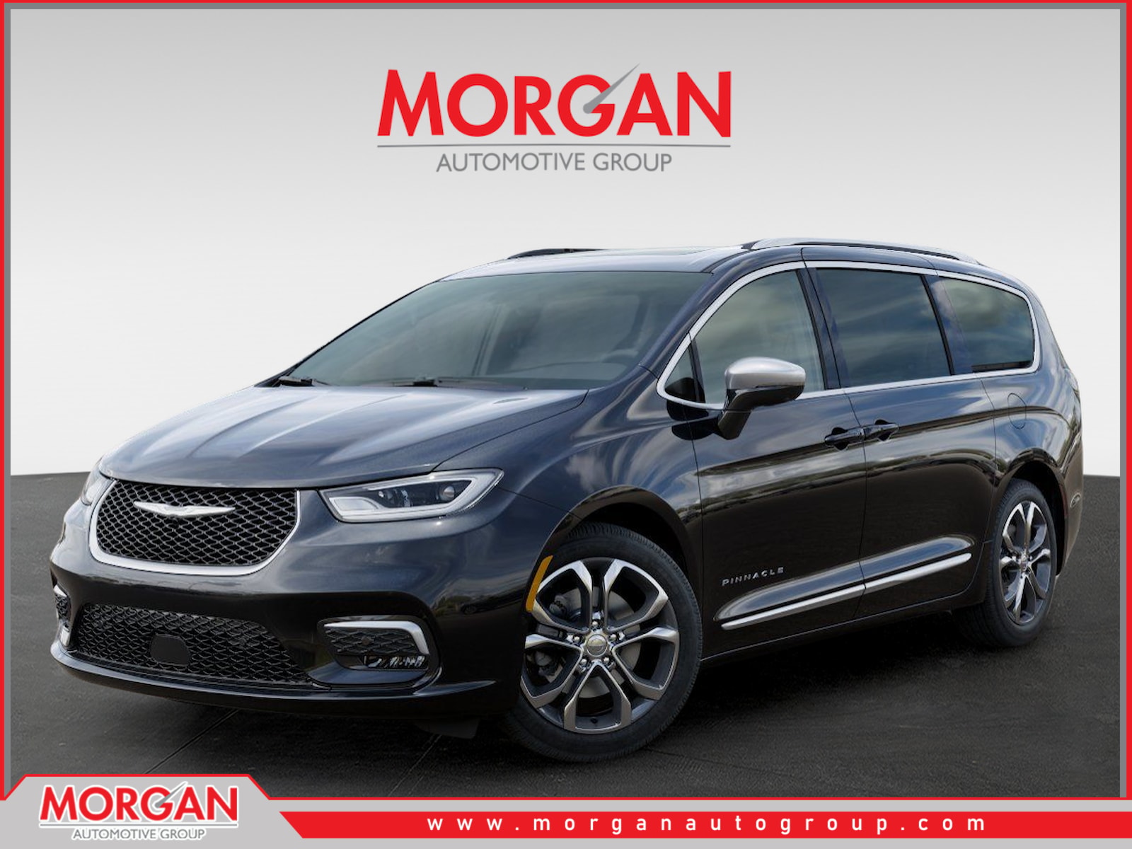 2026 Chrysler Pacifica Pinnacle in Black — front three-quarter view