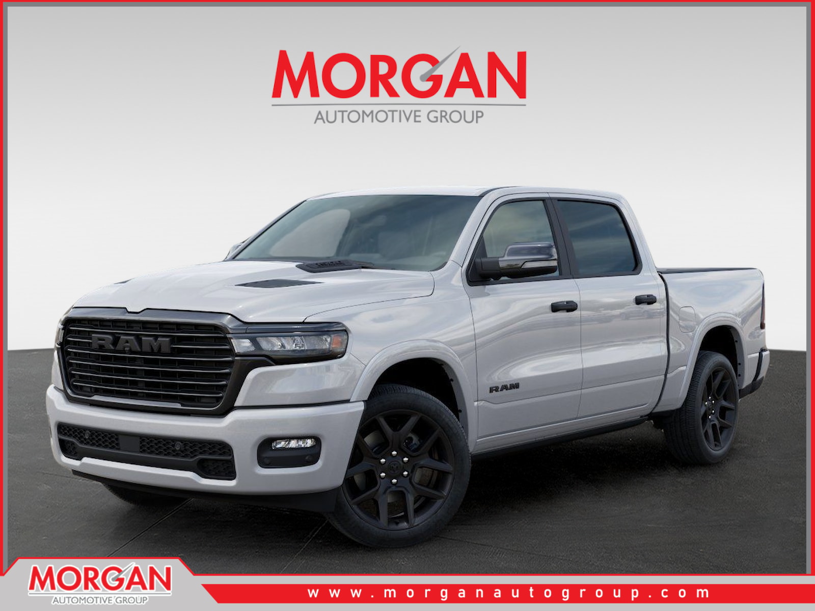 2026 Ram 1500 Laramie in White — front three-quarter view