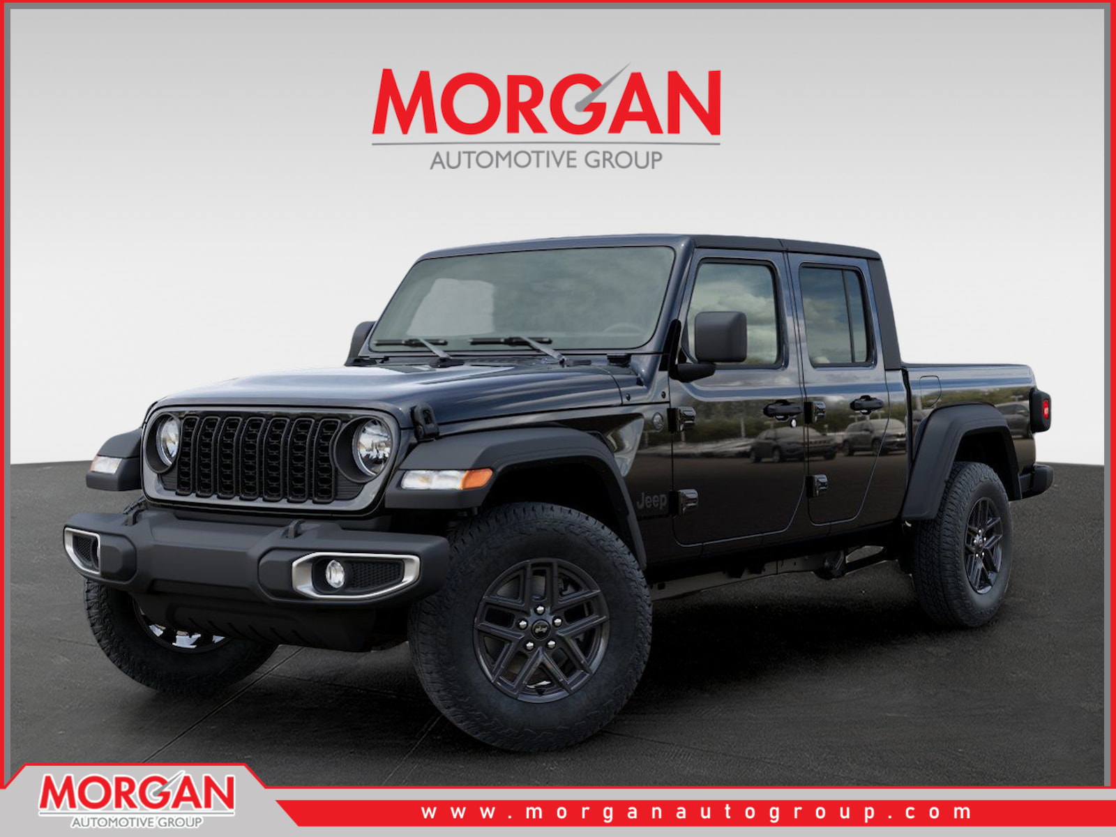 2026 Jeep Gladiator Sport S in Black — front three-quarter view