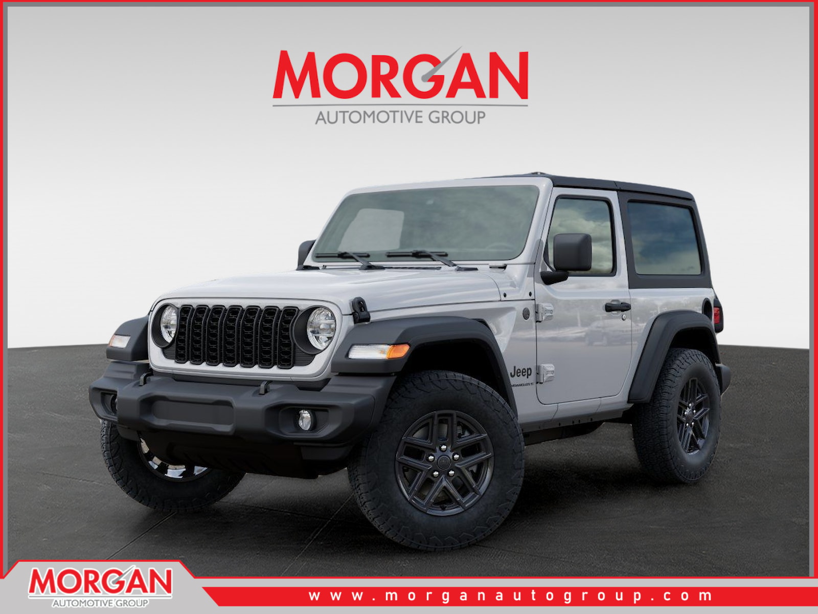 2026 Jeep Wrangler Sport S in White/off-white — front three-quarter view