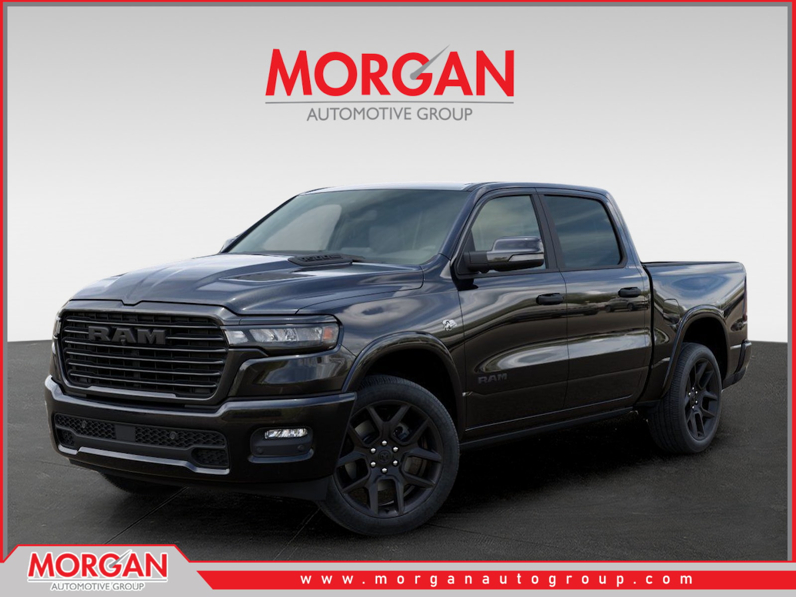 2026 Ram 1500 Laramie in Black — front three-quarter view