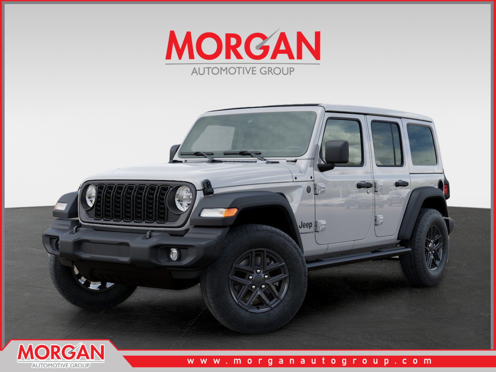 2026 Jeep Wrangler Sport S in White/off-white — front three-quarter view