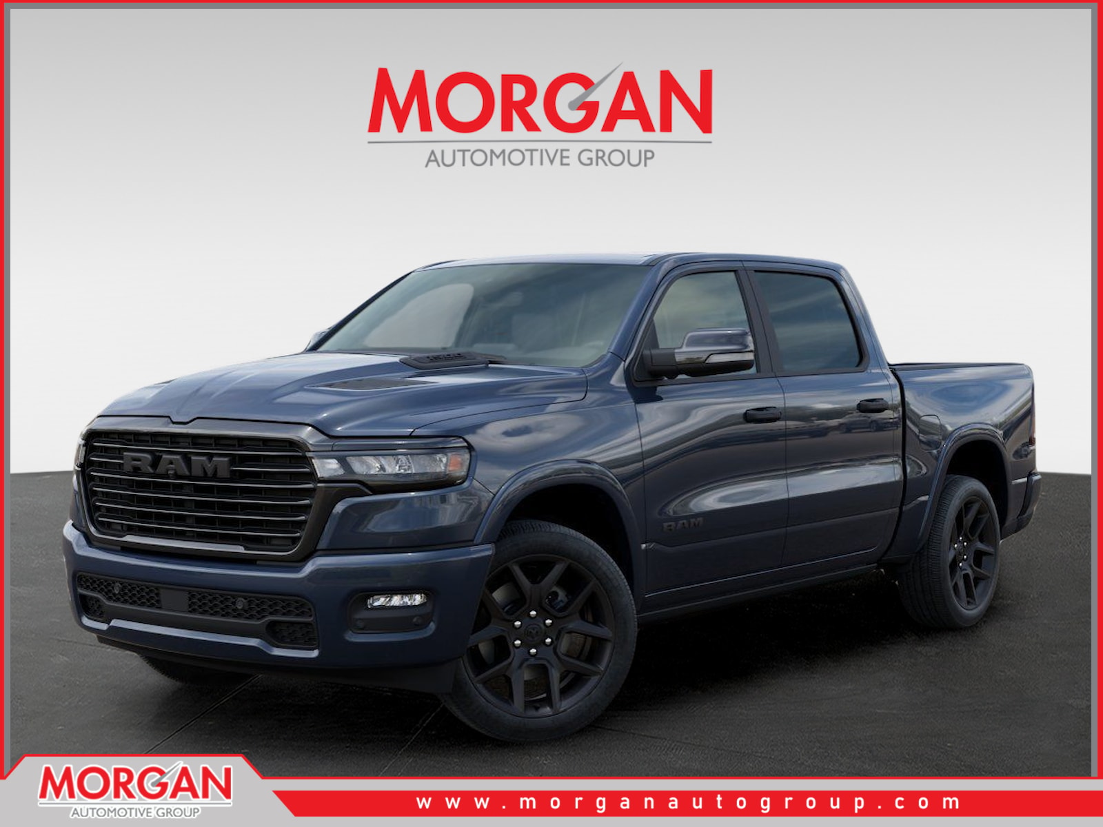 2026 Ram 1500 Laramie in Blue — front three-quarter view