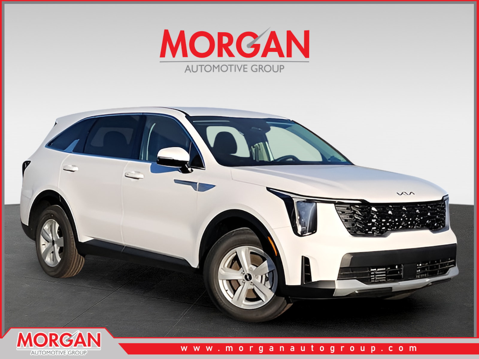 2026 Kia Sorento LX in White — front three-quarter view