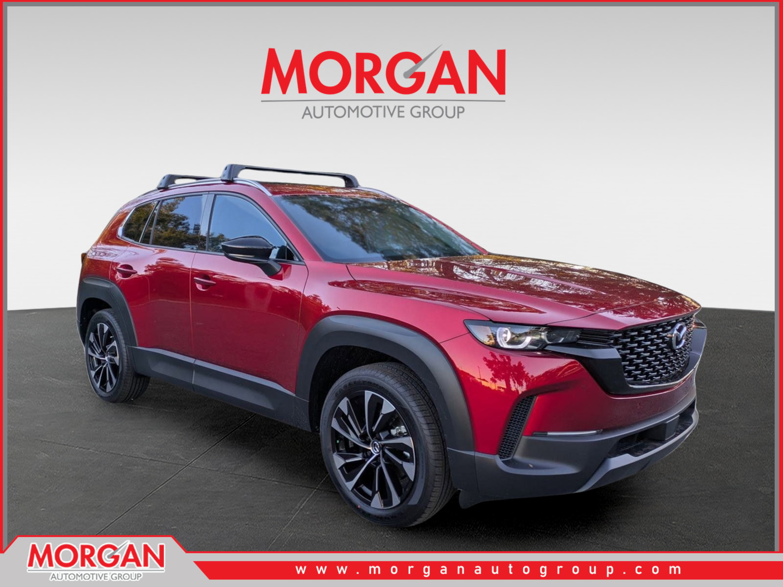 2026 Mazda CX-50 Hybrid Premium Plus in Red — front three-quarter view