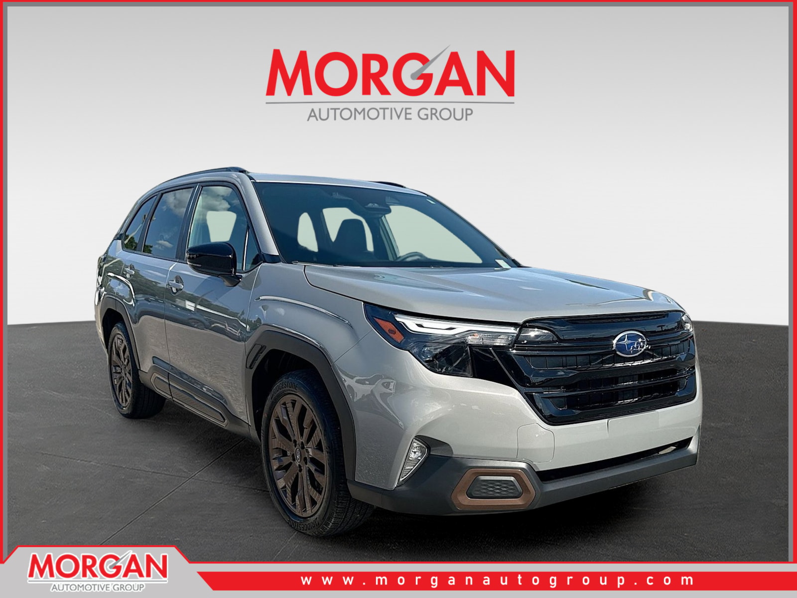2026 Subaru Forester Sport in River Rock Pearl — front three-quarter view