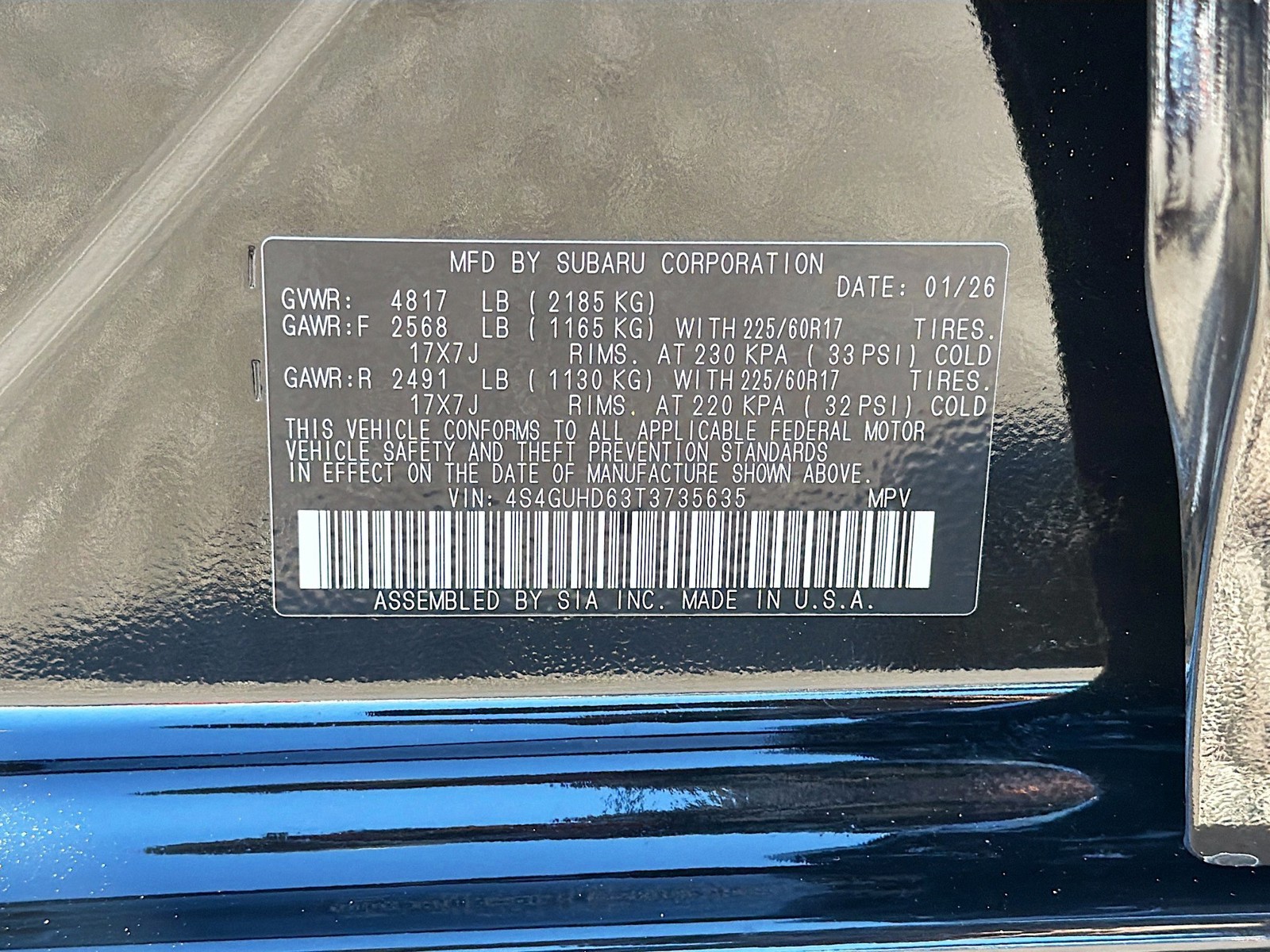 New 2026 Crystal Black Silica Subaru Premium image 39