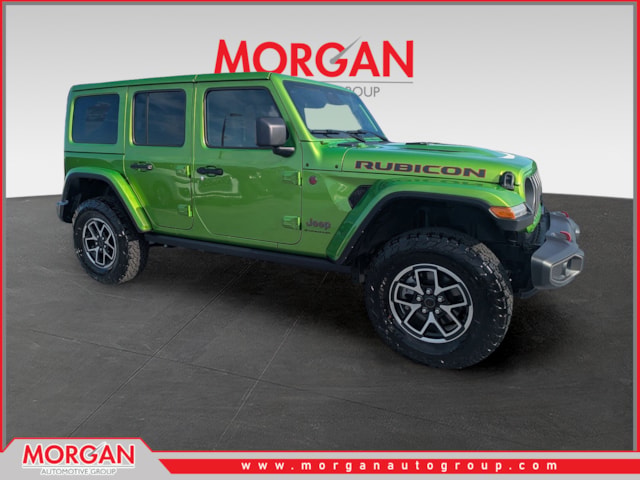 2026 Jeep Wrangler Rubicon in Green — front three-quarter view