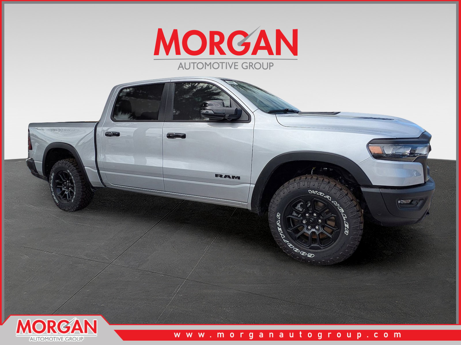 2026 Ram 1500 Rebel in Silver — front three-quarter view