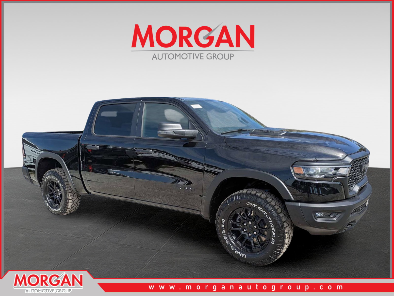 2026 Ram 1500 Rebel in Black — front three-quarter view