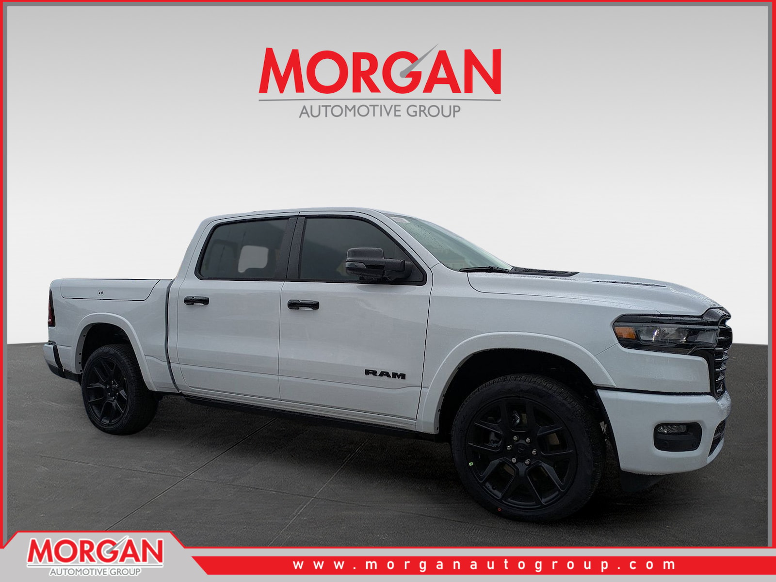 2026 Ram 1500 Laramie in White — front three-quarter view