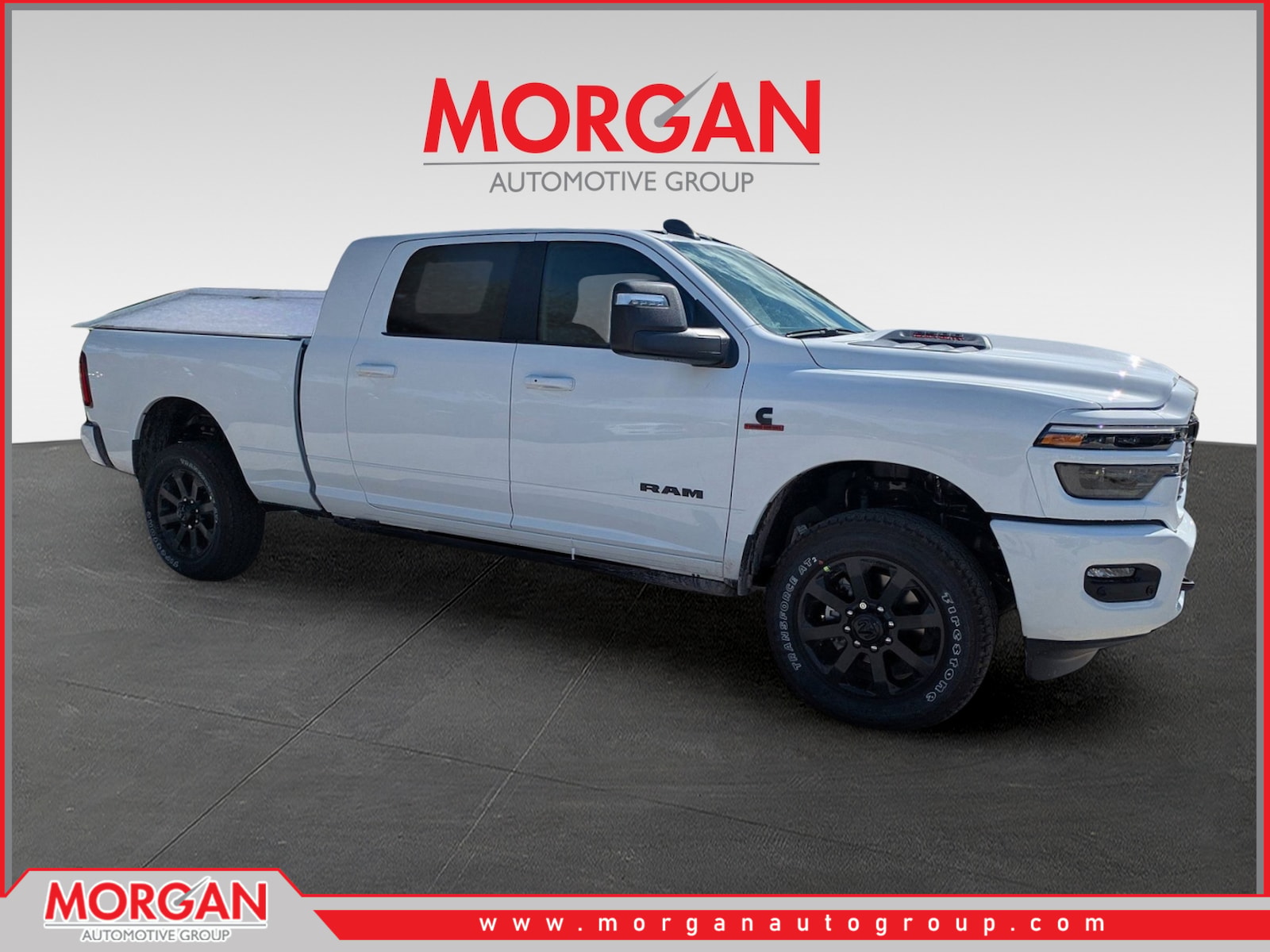 2026 Ram 2500 Laramie in White — front three-quarter view