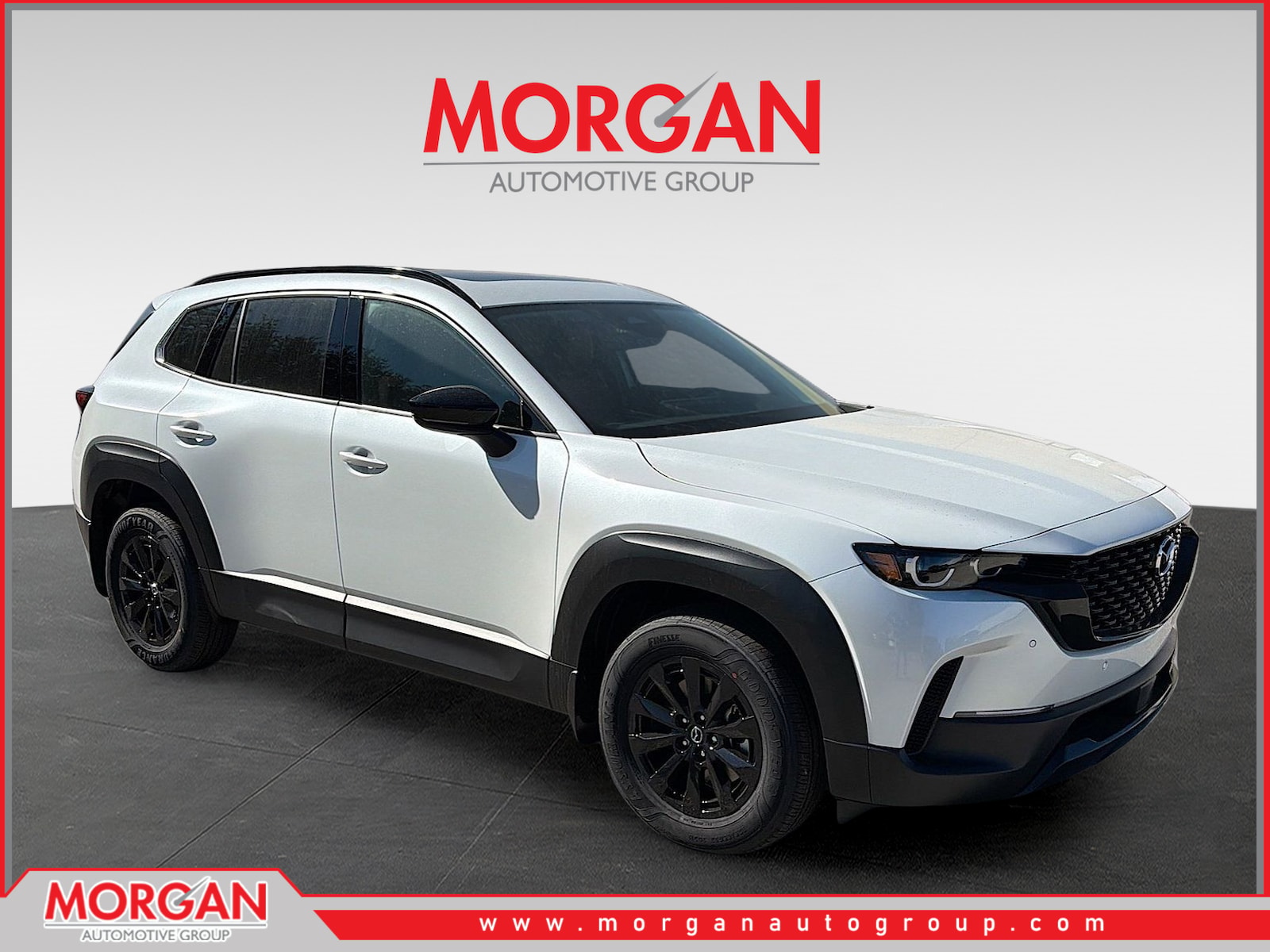 2026 Mazda CX-50 Hybrid Premium in Wind Chill Pearl — front three-quarter view