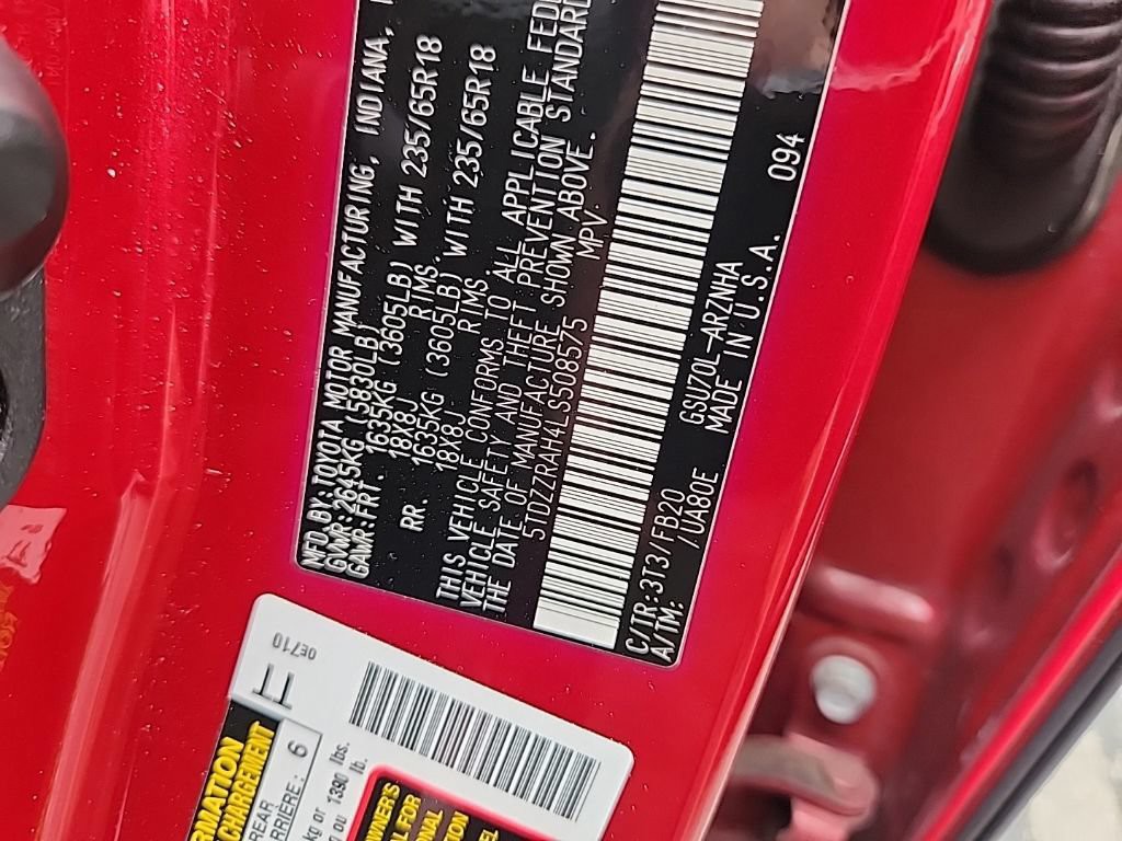 Used 2020 Ruby Flare Pearl Toyota LE image 8