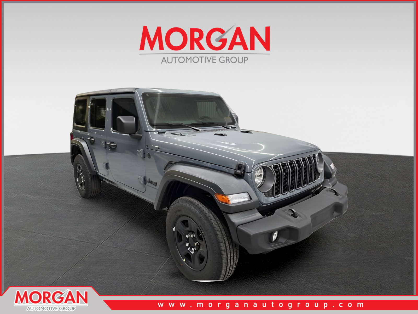 2026 Jeep Wrangler Sport in Anvil Clearcoat — front three-quarter view