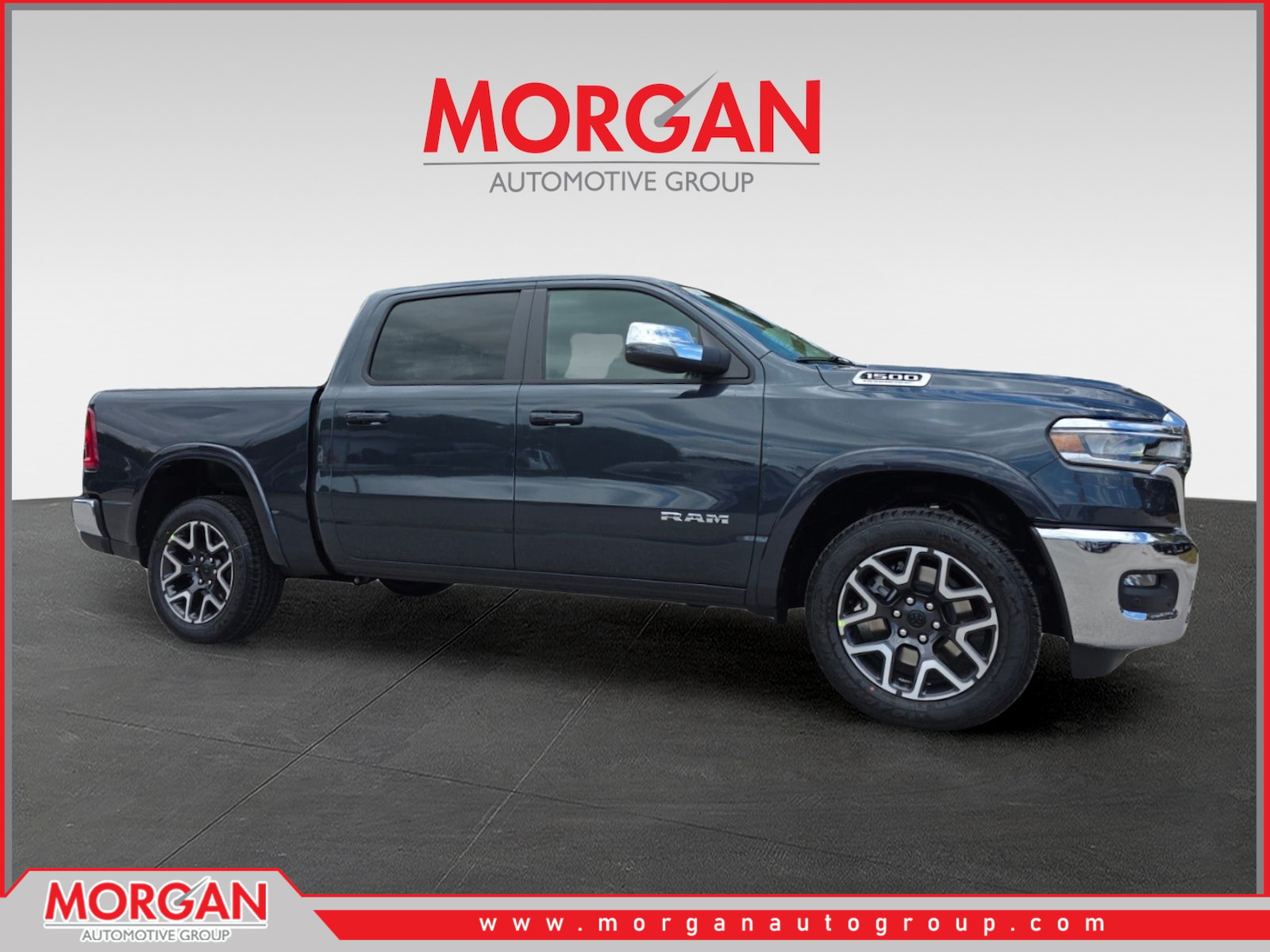 2026 Ram 1500 Laramie in Blue — front three-quarter view