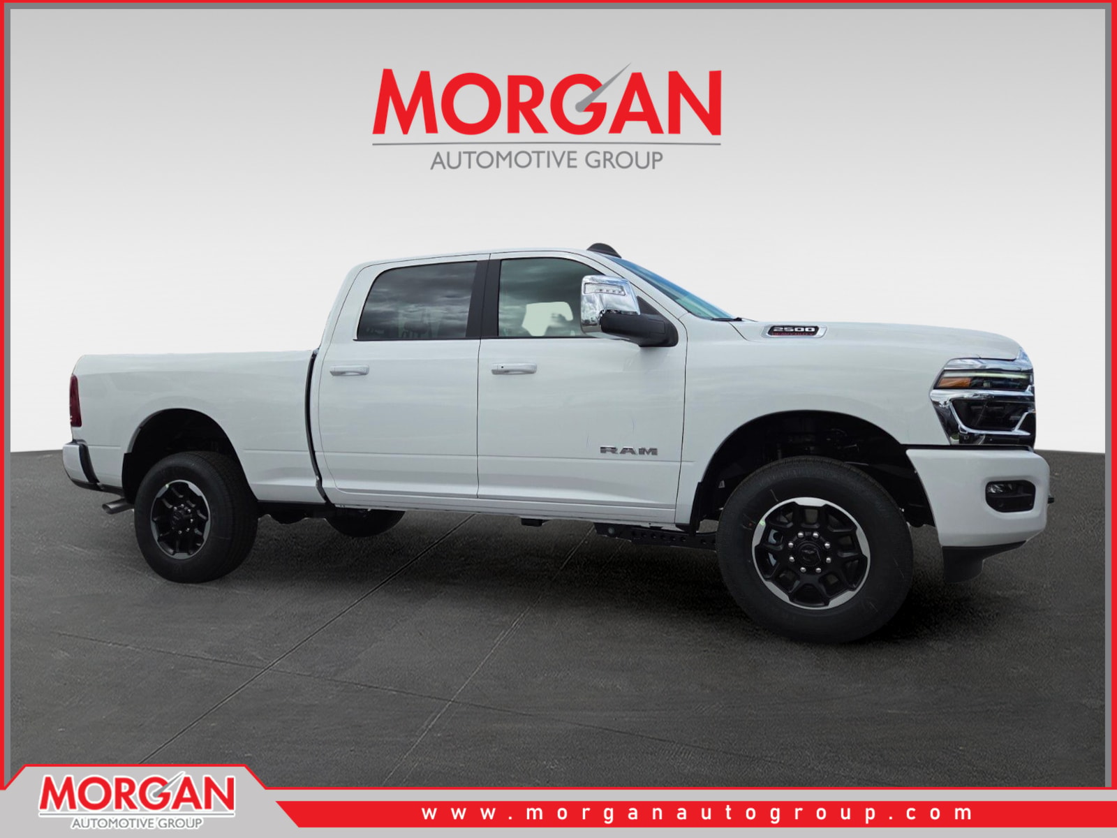 2026 Ram 2500 Laramie in White — front three-quarter view