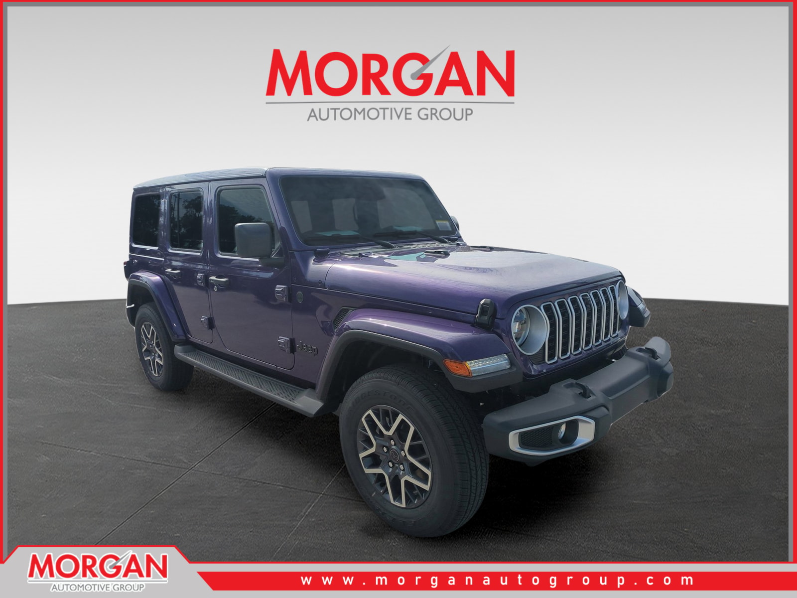 2026 Jeep Wrangler Sahara in Purple — front three-quarter view