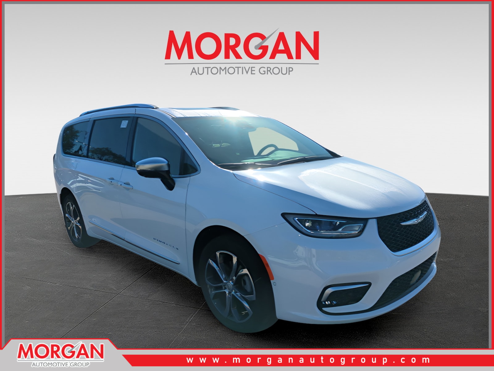 2026 Chrysler Pacifica Pinnacle in White — front three-quarter view
