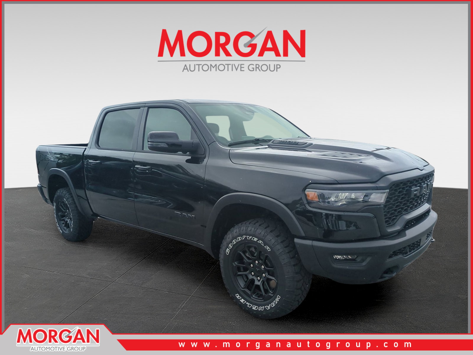 2026 Ram 1500 Rebel in Black — front three-quarter view