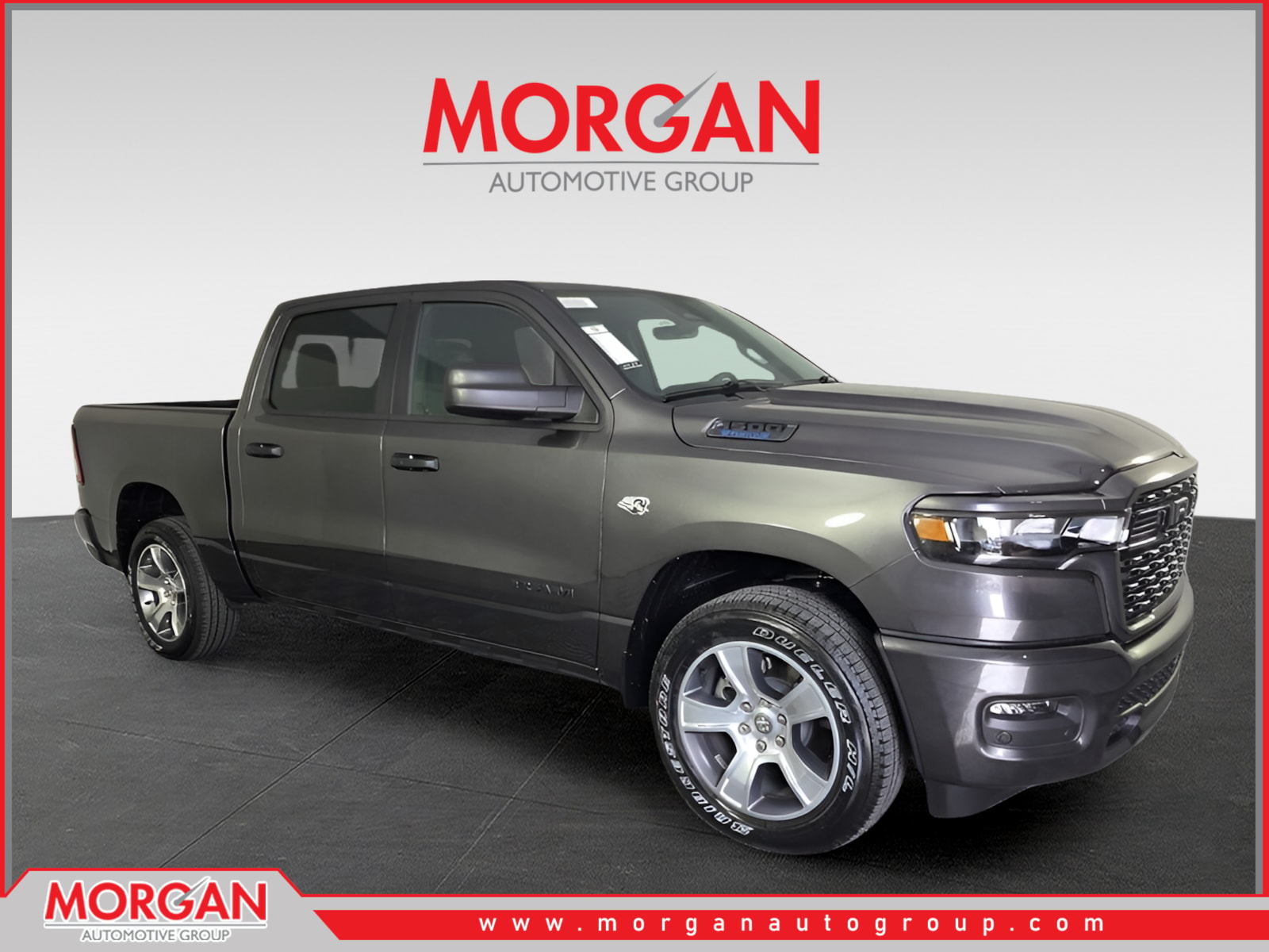 2026 Ram 1500 Express in Gray — front three-quarter view