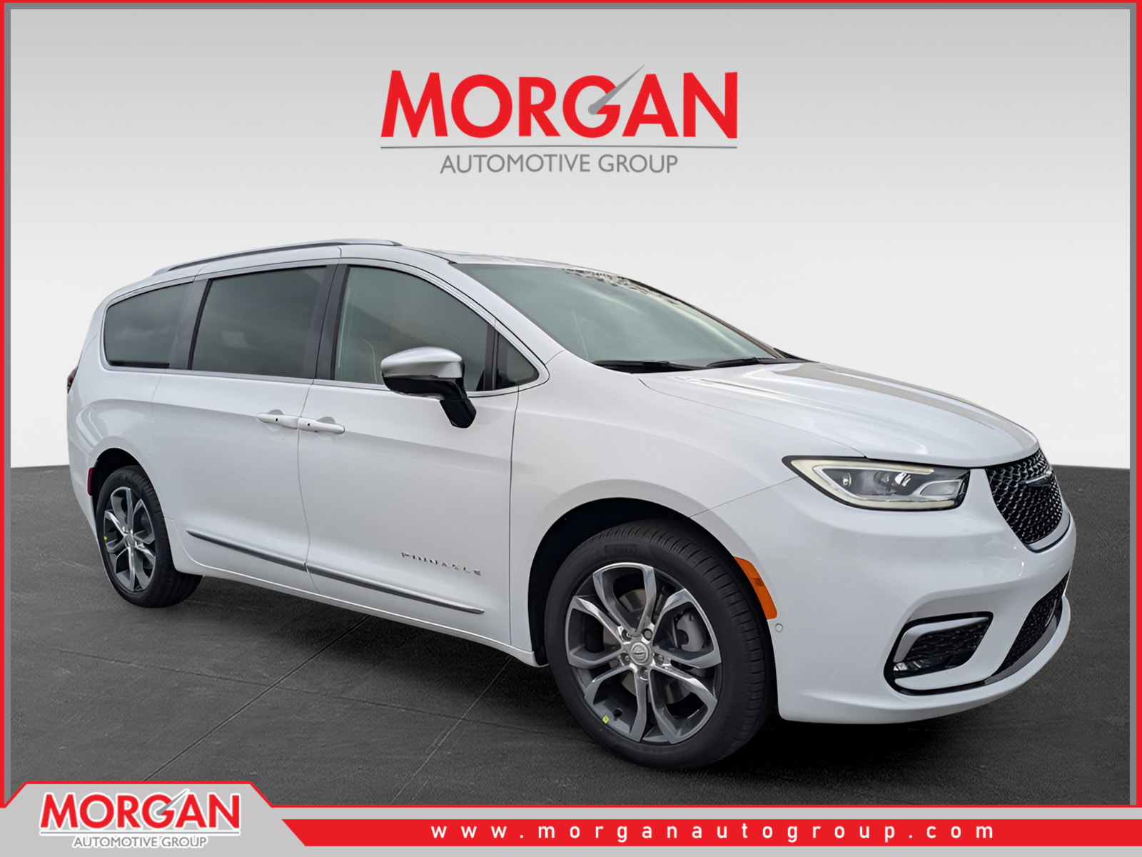 2026 Chrysler Pacifica Pinnacle in White — front three-quarter view