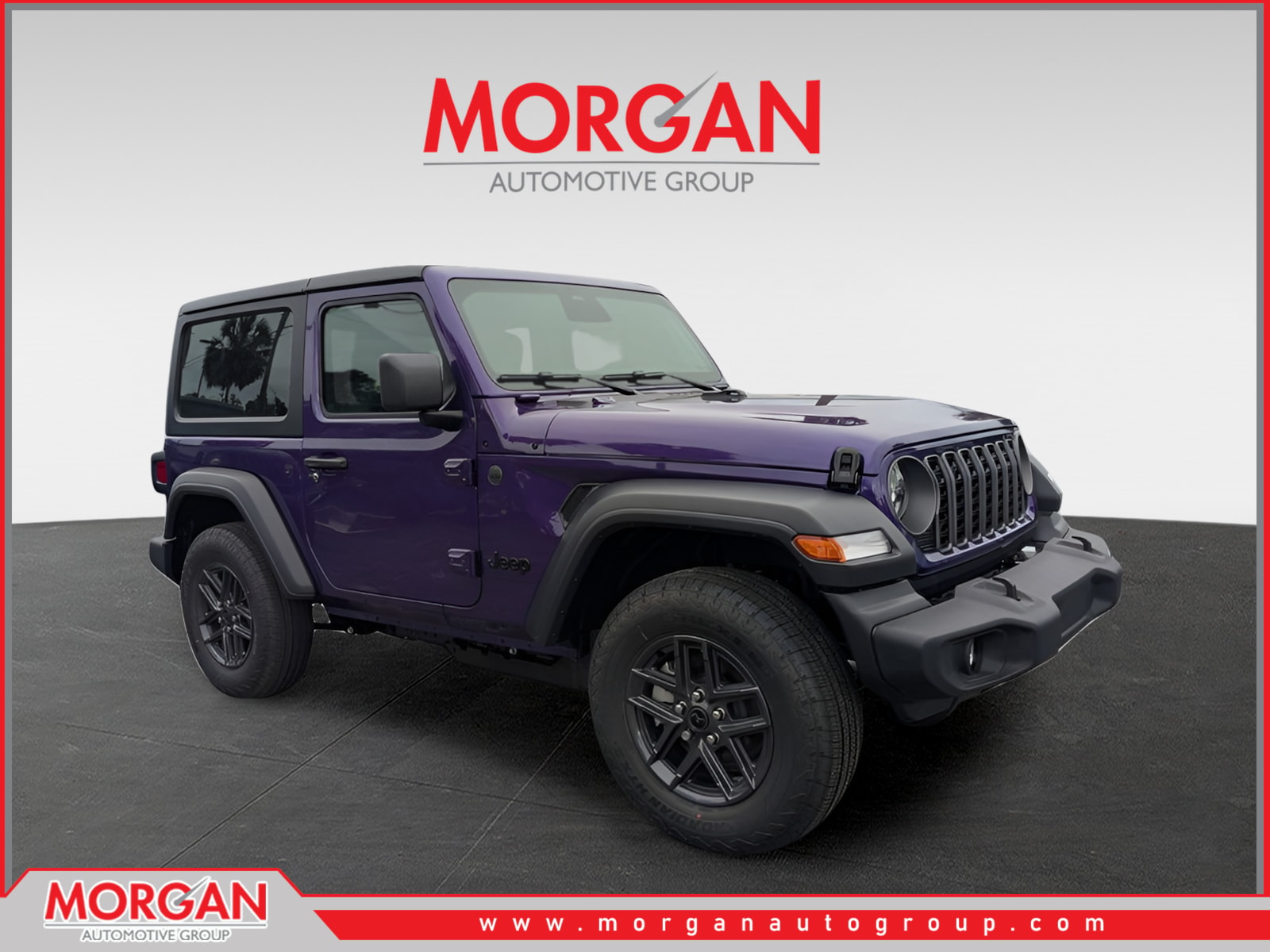 2026 Jeep Wrangler Sport S in Purple — front three-quarter view