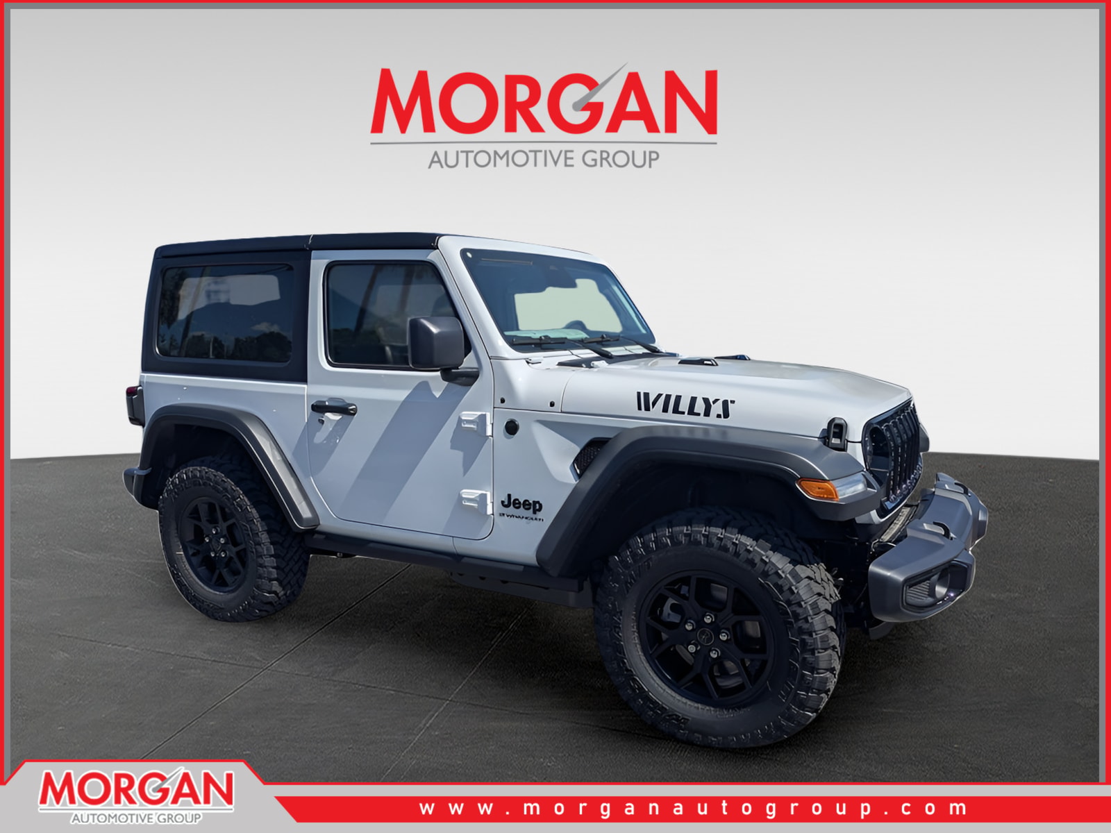 2026 Jeep Wrangler Willys in White/off-white — front three-quarter view