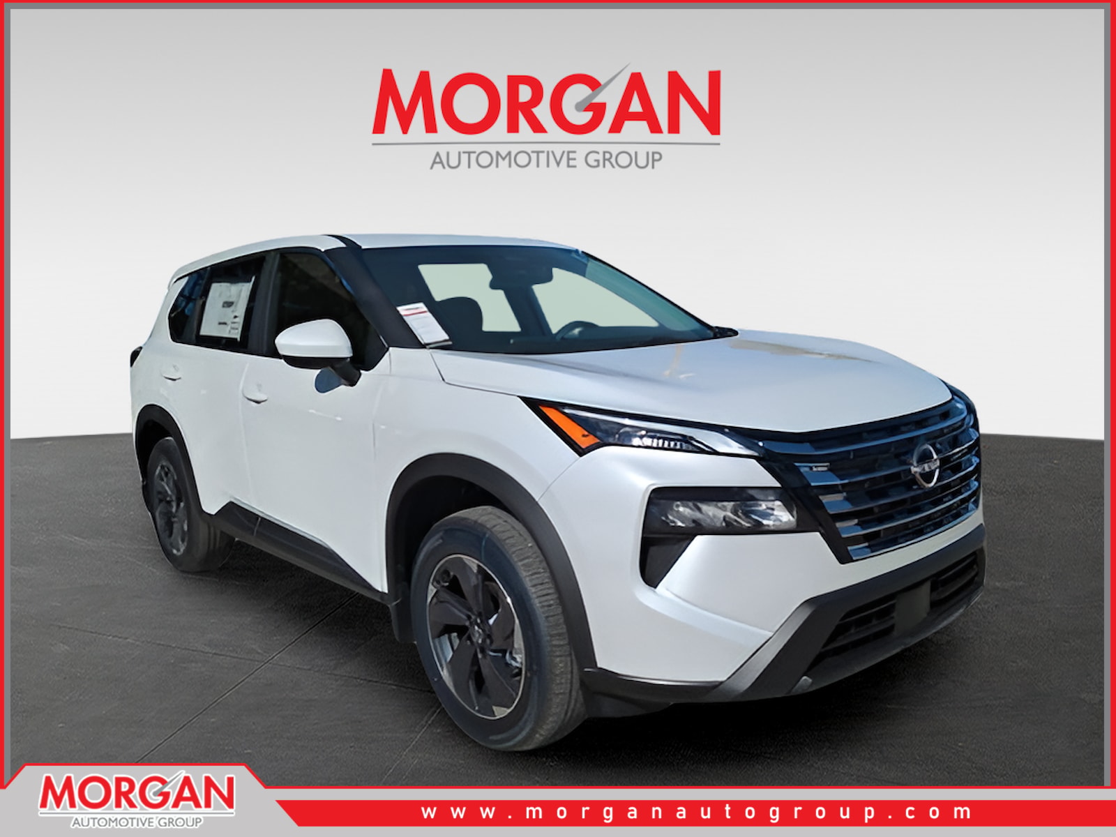 2026 Nissan Rogue SV in White — front three-quarter view