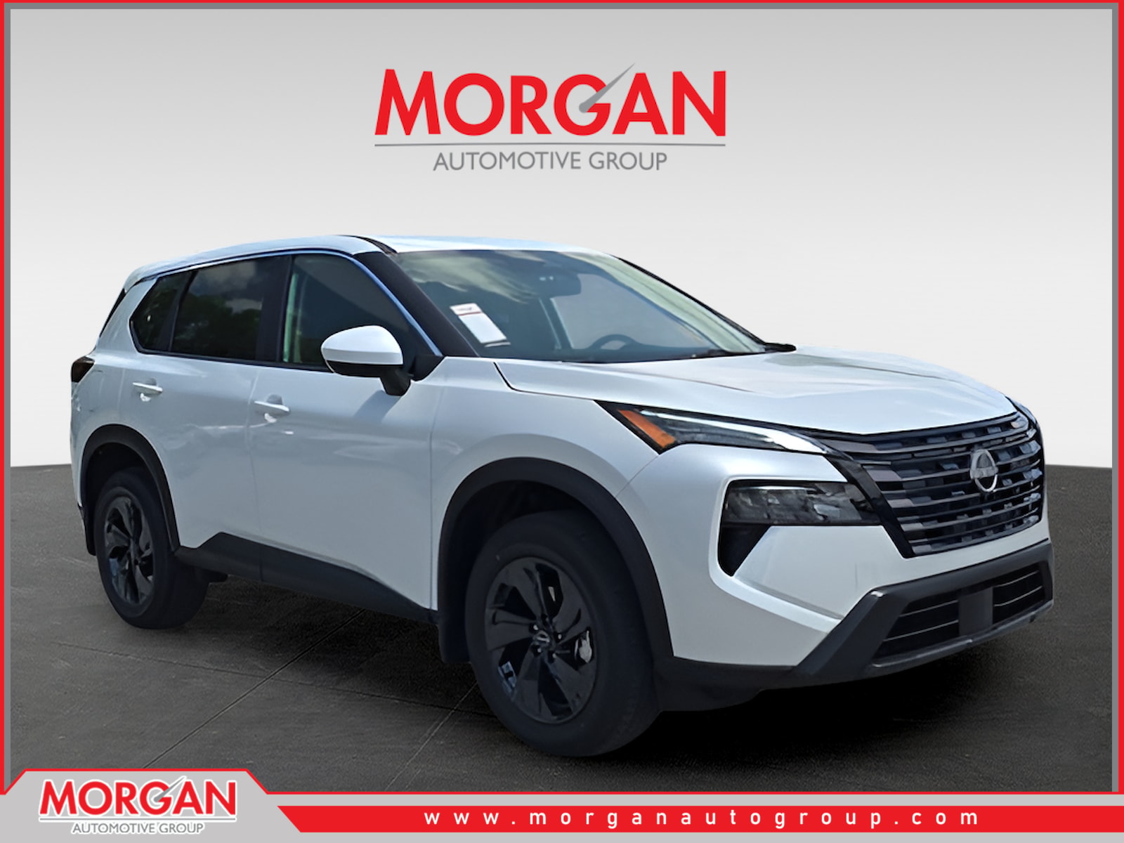 2026 Nissan Rogue SV in White — front three-quarter view