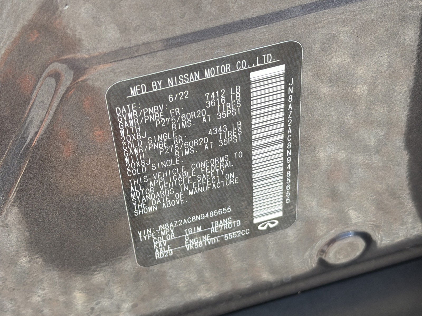Used 2022 Gray INFINITI LUXE image 39