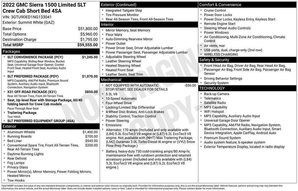 Used 2022 White GMC SLT image 2