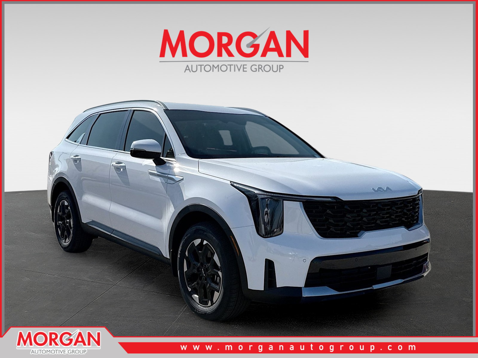 2026 Kia Sorento S in Glacial White Pearl — front three-quarter view