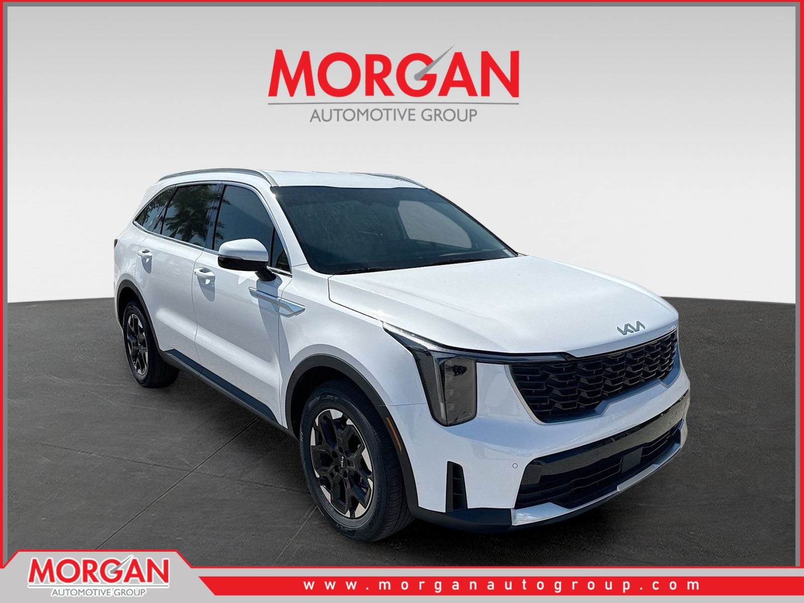2026 Kia Sorento S in Glacial White Pearl — front three-quarter view