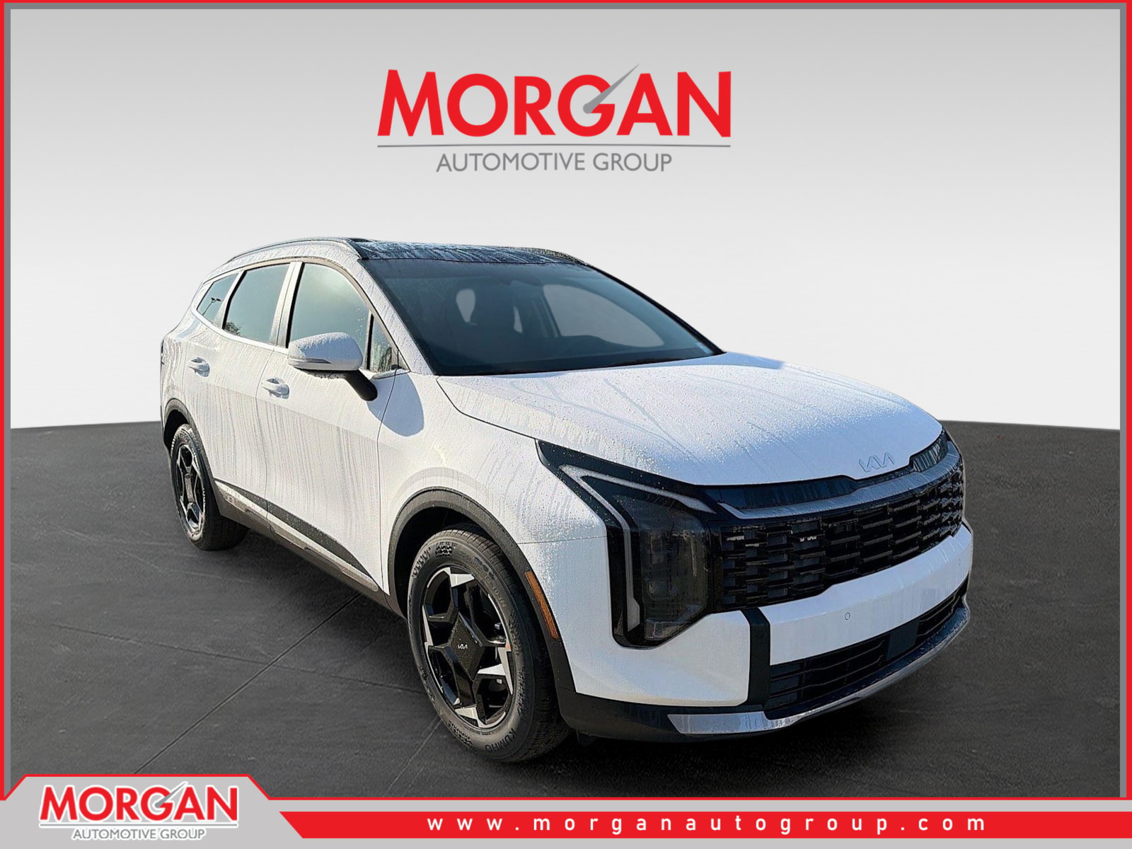 2026 Kia Sportage EX in Glacial White Pearl — front three-quarter view