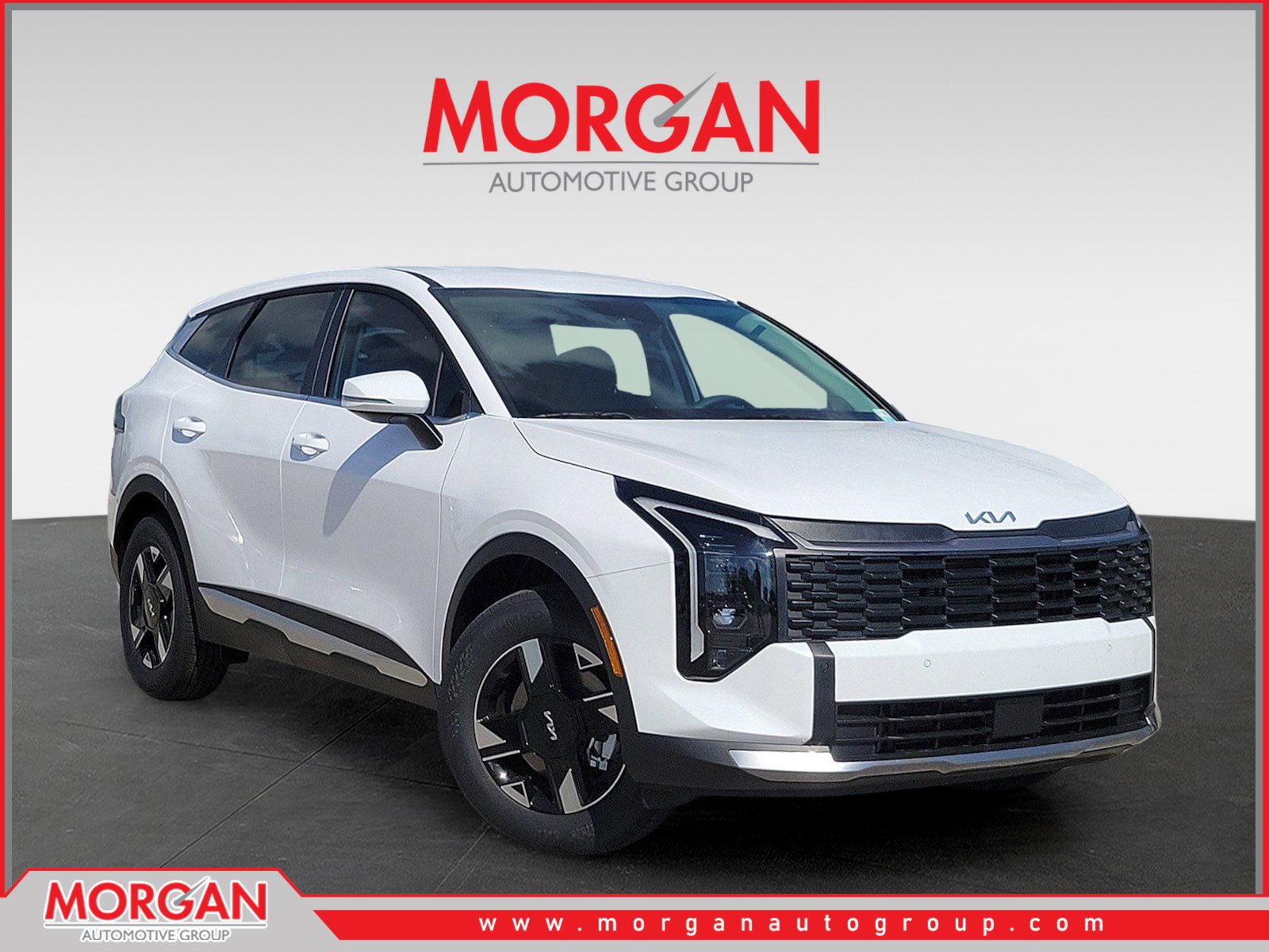 2026 Kia Sportage LX in Glacial White Pearl — front three-quarter view