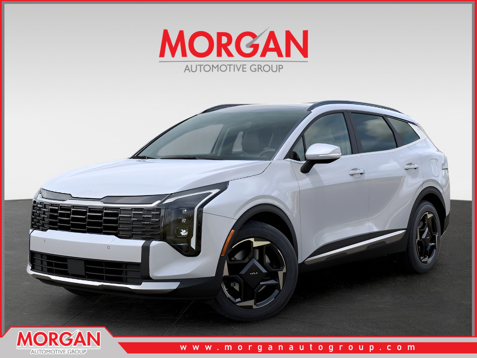 2026 Kia Sportage EX in Glacial White Pearl — front three-quarter view