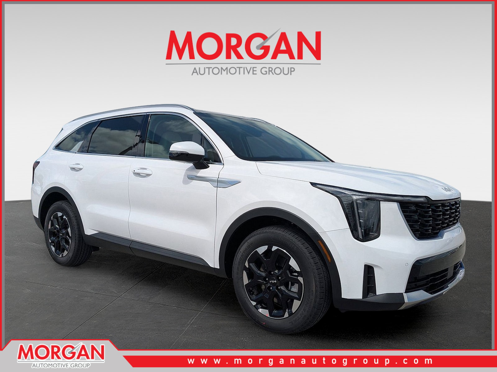 2026 Kia Sorento S in Glacial White Pearl — front three-quarter view