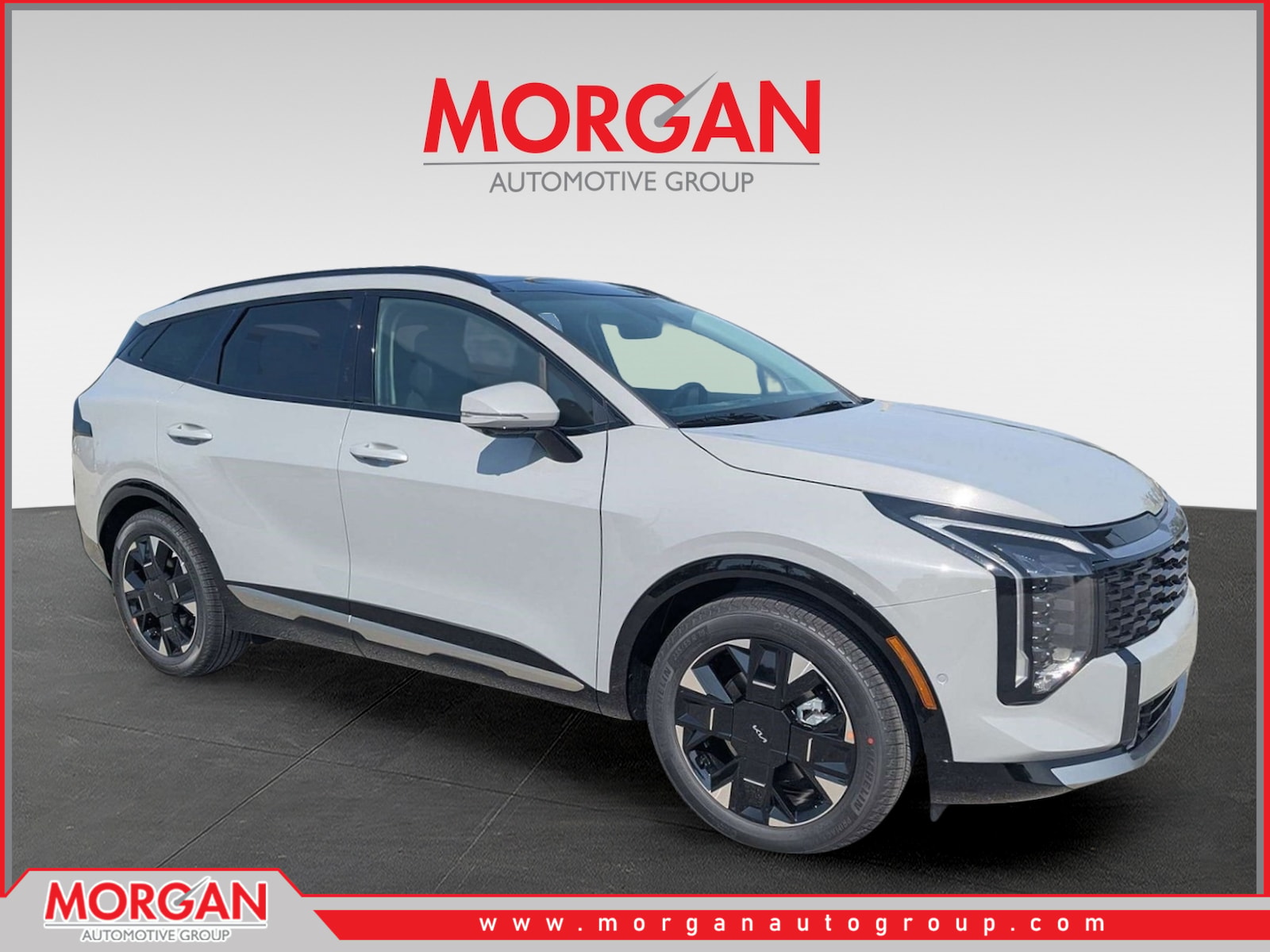 2026 Kia Sportage SX-Prestige in Wolf Gray — front three-quarter view