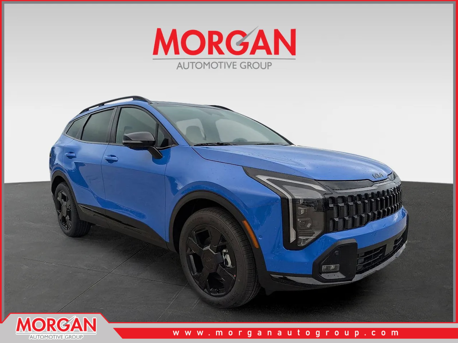 2026 Kia Sportage X-Line in Nebular Blue — front three-quarter view